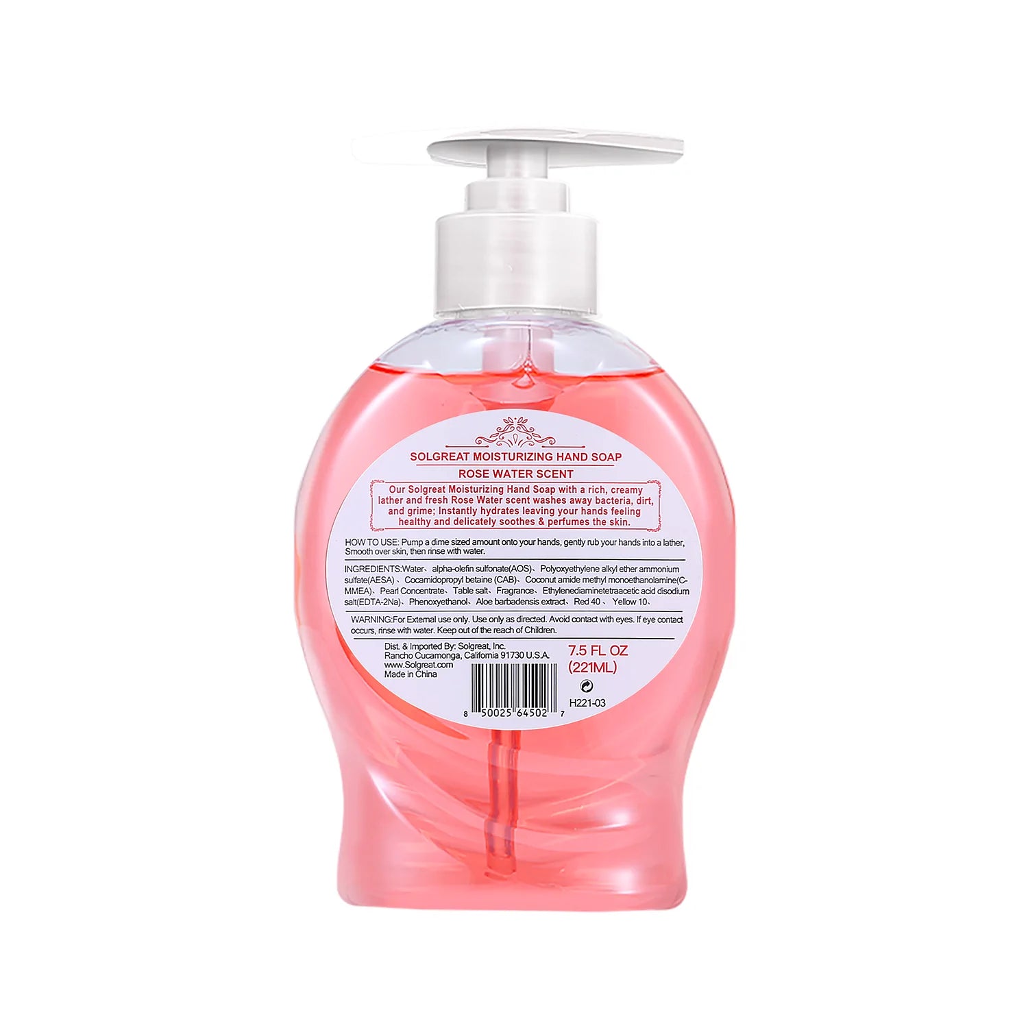 Solgreat MOISTURIZING HAND SOAP - ROSE WATER SCENT